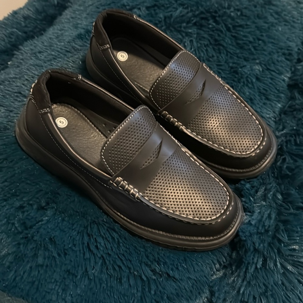 Faux leather boys dress shoes